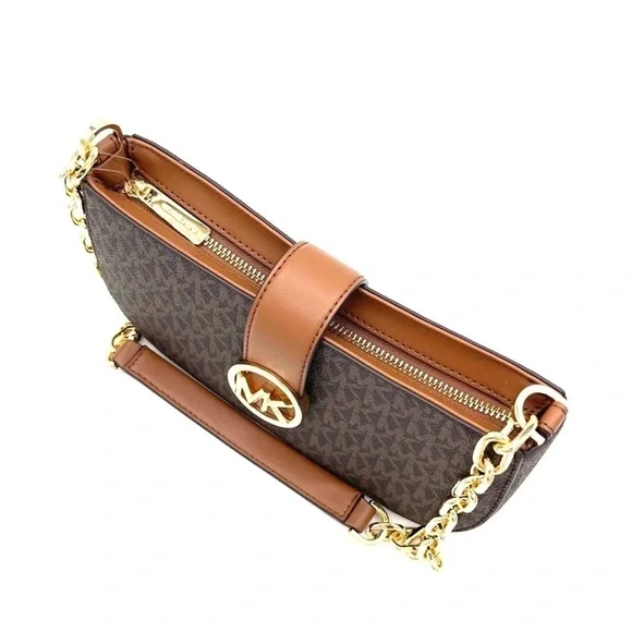 Michael Kors Carmen Small Pouchette Crossbody Bag Brown (NWT)